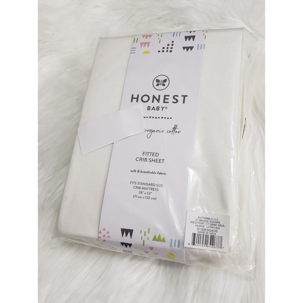 NEW IVORY OFF WHITE Honest Baby Clothing Fitted Crib Sheet 100% Organic Cotton
